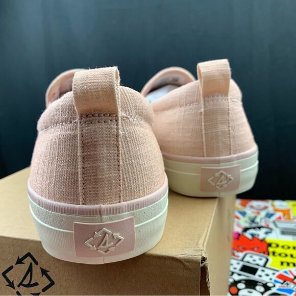 Sperry Crest Shimmer Pink Slip Ons Women's Various Sizes - Picture 9 of 13